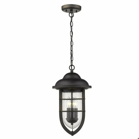 Homeroots 18.5 x 10 x 10 in. Dylan 3-Light Oil-Rubbed Bronze Hanging Lantern 397961